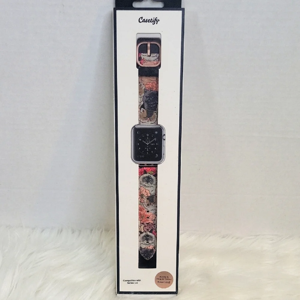 CASETIFY Bracelet Apple Watch Band with Cat Theme Pattern Series 1-4 NWOT